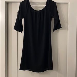 Black Dress with Off the Shoulder Sleeves